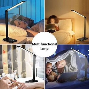 SLATOR Dimmable LED Desk Lamp with USB Charging Port