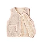 AMhomely Baby Boys Girls Sherpa Fleece Stand Collar Vest Zip Up Sleeveless Toddler Fuzzy Fall Winter Warm Outerwear Cute Soft Waistcoat Jackets with Pockets