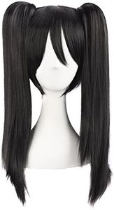 MapofBeauty 20"/50cm Double Tail Straight Hair Cosplay Wigs(Black)