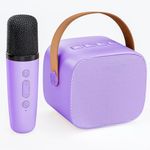 Wowstar Karaoke Machine for Kids Adults，Portable Bluetooth Speaker with Wireless Microphone，Toddler Microphone Gift Toys for Girls and Boys Birthday Party Home KTV Picnic（Purple)