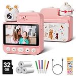 Kids Camera Instant Print, Gofunly 3.0'' Screen Instant Camera for Kids with 32G Card & 3 Print Paper, 1080P HD Video Kids Digital Camera for Toddler Age 3-12 Years Old Boys & Girls Birthday Gifts