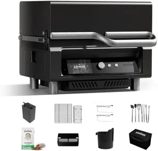 ASMOKE Essential Full Grilling Combo - Smart Portable Wood Pellet Grill with 5" LCD Screen, 8-in-1 Grill, Clean Smoking, Wi-Fi Smart Control, 8H Battery, ASCA Technology, 271 sq.in, fit for Family BBQ