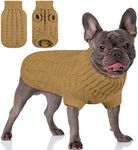 AOFITEE XL Dog Sweater, Knitted Dog Christmas Sweater for Dogs Girls Boys, Cold Weather Turtleneck Dog Knitwear, Classic Solid Color Sweatshirt for Small Medium Dogs Cats, XL Brown