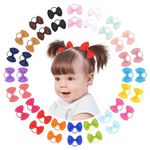 Choicbaby 40PCS 2" Baby Hair Ties Boutique Tiny Elastic Ponytail Rubber, Toddler Hair Accessories for Baby Girls Newborn Infants Little Girl in Pair Hair Bands