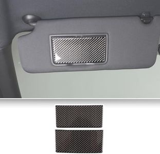 Car Sun Visor Panel Trim Cover Sticker for Honda Pilot 2015-2019, Car Visor Makeup Mirror Panel Trim Cover, Carbon Fiber (Black)
