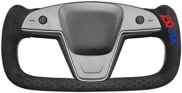 MEWANT 250th Anniversary Limited Edition Steering Wheel Cover for Tesla Model S/X 2021-2023 Commemorative 1776-2026 Embroidery Black Hand-Stitched Hive Embossed Athsuede Wrap