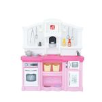 Step2 Fun with Friends Kids Kitchen, Indoor/Outdoor Play Kitchen Set, Toddlers 2+ Years Old, 25 Piece Kitchen Toy Set, Easy to Assemble, Pink