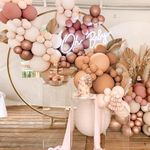 Dusty Pink Balloon Arch Kit,110Pcs Nude Balloons Arch Garland with Blush Pink Nude Cream Peach Rose Gold Retro Apricot Balloons for Birthday Party,Baby Shower,Wedding,Bridal Shower Decoration