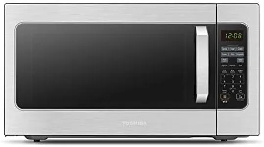 Toshiba ML-EM62P(SS) Large Countertop Microwave with Smart Sensor, 6 Menus, Auto Defrost, ECO Mode, Mute Option & 16.5" Position Memory Turntable, 2.2 Cu Ft, 1200W, Stainless Steel