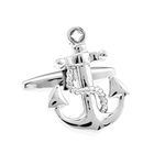 Anchor Rudder Fishing Navy Sailor Boat Sea Gold Silver Cufflinks (Silver Anchor)