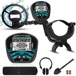 Metal Detector for Adults, 5 Modes to Choose, Metal Detector Waterproof Gold and Silver, Higher Accuracy, Bigger LCD Display, Strong Memory Mode, 10" Ip68 Coil, New Advanced Dsp Chip, Blue