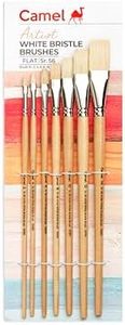 Camel Paint Brush Series 56 - White Bristle Flat, Set of 7