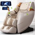 4D Massage Chair Zero Gravity: Massage Chair Full Body and Recliner AI Voice Control Shiatsu Massage Chairs Auto Legrest Calf & Foot Rollers Heated Program Customization Beige