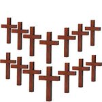 70 Pieces Wood Cross Pendants DIY Cross Charms Natural Wood Cross Party Crafts DIY Jewelry Projects (Color 1)