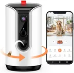 Fexfor 2K Pet Camera Security Dogs Camera, On-Device AI Tracking and Pet Monitoring, 360° View, with Treat Dispenser, Local Storage, 2-Way Audio, Phone App, Motion Alert