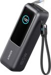 Anker Laptop Power Bank, 25,000mAh Portable Charger with Triple 100W USB-C Ports for Multi-Device Charging, Built-In and Retractable Cables, For iPhone 16/15 Series, Samsung, and More