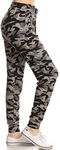 Leggings Depot Women's Popular Print High Waist Premium Jogger Track Pants(S-3X) BAT1, Army Grey Camo, Medium