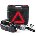 JANVITHA DC 12V Electric Hydraulic Car Jack with Electric Impact Wrench Digital Tire Inflator and LED Light | Repair Tool Kit 5 in 1 Set | Weight Capacity 5 Ton |JCJDS5TB (Height Upto 17.7 Inches)