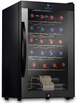 Nutrichef 24 Bottle Wine Fridge | Dual Zone Wine Chiller | Adjustable Temperature 41°F to 64°F | Ultra Quiet Operation | Wine Cooler For Home, & Office | Free Standing 31x19x20 IN (Stainless Steel)