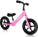 SIMEIQI 12 Inch Balance Bike for Toddler 2-5 Years Boys Girls Kids Balance Bike No Pedal Training Push Balance Bike Lightweight Adjustable Handlebar and Seat (Pink)