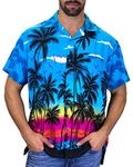 V.H.O. Funky Hawaiian Shirt, Shortsleeve, Beach, Turquoise, L