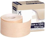 MEDSTOCK Non-Woven Fabric, Beige Fixer Roll, 5CM X 10M, 1 Roll, Wound Care, Adhesive Dressing Tape, Medical Device Securer, Flexible and Soft, Stable and Dependable, Increases Patient Comfort