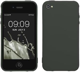 kwmobile Custodia Compatibile con Apple iPhone 4 / 4S Cover - Back Case per Smartphone in Silicone TPU - Protezione Gommata - verde muschio