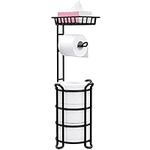 Toilet Paper Holder Stand with Shel