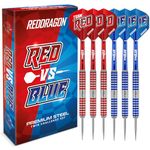 RED DRAGON Team Red v Team Blue Tungsten Professional Darts Set with Flights and Shafts (Stems)