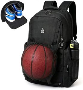Gemgoal Large Basketball Bag for Men with Shoe Compartment Ball Hold Basketball Backpack for Boys with Fence Hook Water Bottle Holder Best for Soccer Multiple Compartments