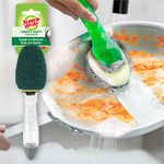 Scotch-Brite Soap Dispensing Dishwand with Scrubber and Handle | Tough on Stains, Easy on Hands, Plastic