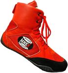 MNEX PRO FIGHTING LIMITED Suede Leather Wrestling Shoes - Ultimate Traction Lightweight Boxing MMA Shoes Men for Powerlifting & Crossfit | Comfortable Unisex Gym Boots with Rubber Sole | Red Sizes 9