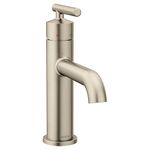 Moen 6145BN Gibson One-Handle Single Hole Modern Bathroom Sink Faucet with Optional Deckplate, Brushed Nickel