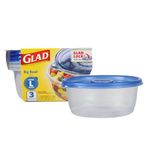 Glad Food Storage Containers - Big Bowl Container - 48 Ounce - 3 Containers