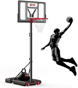 IGL Portable Basketball Hoop Outdoor, 3-10ft Adjustable Height, 40" Shatterproof Backboard, Fillable Base, Basketball Goal System for Driveway Backyard Pool, Fun for Family & All Ages
