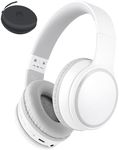 Rockpapa E9 Kids Wireless Headphones, Kids Bluetooth Headphones Over Ear, Hi-Fi Stereo Foldable Wireless/Wired Headphones with Mic for School Travel Tablet PC TV (White Grey)