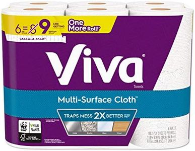 Viva Multi-Surface Cloth Choose-A-Sheet Paper Towels Cloth-Like Kitchen Paper Towels, White, 83 Sheets (Pack of 6)