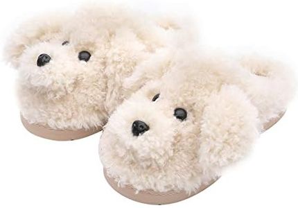 Women's Cute Animal Slippers House Slippers Warm Memory Foam Cotton Cozy Soft Fleece Plush Home Slippers Indoor Outdoor White