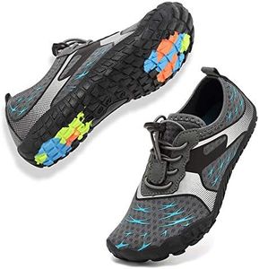 CIOR Boys & Girls Water Shoes Sports Aqua Athletic Sneakers Lightweight Sport Shoes(Toddler/Little Kid/Big Kid) U1ELJSX013-Y.Grey-32