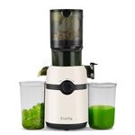 Fretta Cold Press Juicer Machines with 4.25" Large Feed Chute,Fit Whole Fruits & Vegetables Easy Clean Self Feeding,High Juice Yield,BPA Free (White)