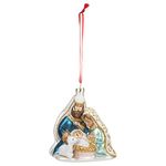 Demdaco Classic White Holy Family 4 x 3.5 Blown Glass Decorative Hanging Ornament