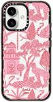 CASETiFY Impact Case for iPhone 16 [Slim / 8.2 ft. 4X Military Grade Drop Protection/Wireless Charging Compatible] - Cheetah Paradise Pink - Clear Black