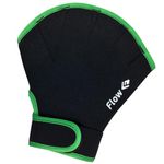 Flow Swimming Resistance Gloves - Webbed Gloves for Water Aerobics, Aquatic Fitness, and Swim Training (Black/Green, X-Large)