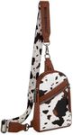 Montana West Western Cow Print Crossbody Sling Bags for Women Small Cross Body Fanny Pack Purse MWC-3353BR