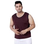 VAISHVIK Mens Plus Size Pure Cotton Tank top Maroon 8XL 58"