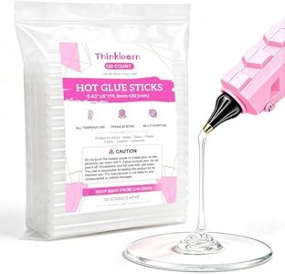 Thinklearn Hot Glue Sticks Full Size for Hot Glue Gun, 0.43" Dia X 8" Long, 120-COUNT, All-Temperature, Large Glue Sticks for Glue Gun, for Home & School Crafting, Repairs and DIY Projects