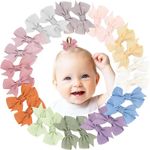 OAOLEER 24PCS 2inch Baby Hair Clips, Oaoleer Baby Girls Fully Lined Baby Bows Hair Pins Tiny Hair Bows Alligator Clips for Baby Girls Infants Toddlers 12 Colors in Pairs (Style D)