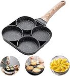 Egg Frying Pan, Pancake Pan 4 Cups Fried Egg Pan Aluminium Alloy Cooker for Breakfast, Suitable for Gas Stove & Induction Cooker