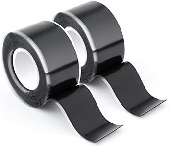 AIEX Self Vulcanizing Silicone Tape 3m x 2.5cm, 2 Rolls Waterproof Self Vulcanizing Rescue Tape for Pipe Leak Emergency Repair Electric Cables (Black)