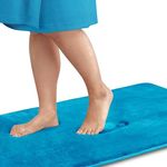 Genteele Bath Mats for Bathroom Non Slip - Caribbean Sea 17" x 24" Memory Foam Bathroom Rugs - Quick Dry Bath Mat